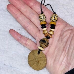 Handcrafted tribal ethnic-style necklace Dragonfly earthy bohemian